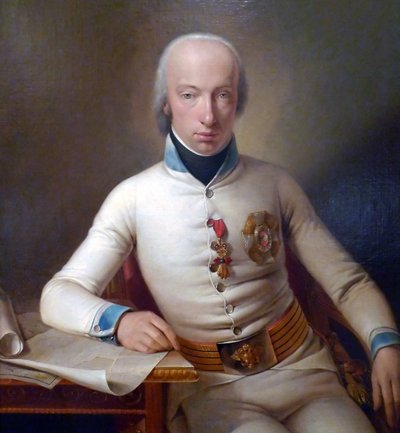 Retrato do arquiduque Carlos, duque de Teschen, com o uniforme de coronel do regimento de infantaria n.º 3 (1771-1847) de Johann Baptist Seele