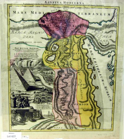 Aegyptus Hodierna, Mapa do Egipto, ca. 1720. de Johann Baptista Homann