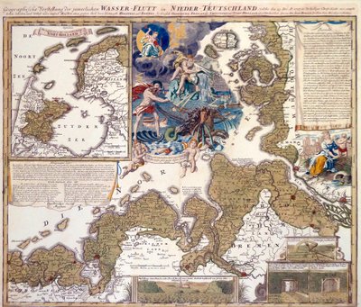 Mapa da Inundação de Natal de 1717 de Johann Baptista Homann