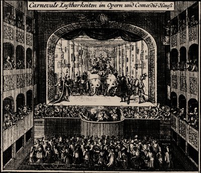 Markgrafentheater em Erlangen, 1721 de Johann Baptista Homann