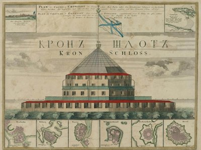 Planta da fortaleza de Kronstadt, 1750 de Johann Baptista Homann