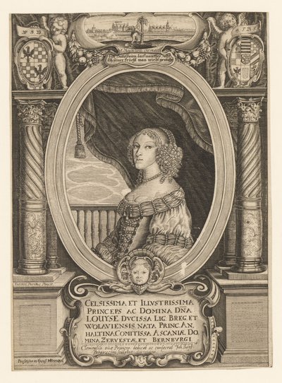 Luísa de Anhalt-Dessau 1631-1680, Duquesa de Legnica, Brzeg, Wolow e Olawa, c. 1660. de Johann Baptista Paravicini