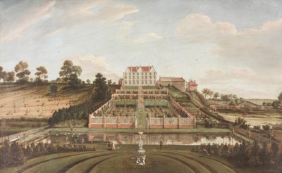 Mansão Holandesa com Jardim, 1730 de Johann Baptiste Bouttats