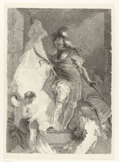 São Floriano como um guerreiro com a palma da vitória de Johann Beheim