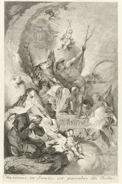 Het Christuskind também Salvator Mundi conheceu verscheidene heiligen em paus Clemens XIII O maior entre os santos é aquele garotinho (título no objeto) de Johann Beheim