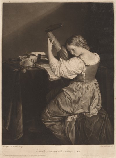 Uma explosão de acordes de polegar (The Lute Player) de Johann Bernard after Orazio Gentileschi