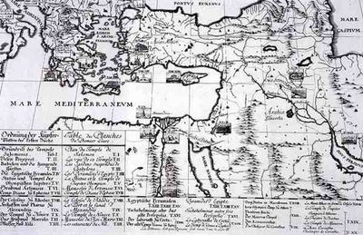 Mapa de Locais citado no Primeiro Livro de 