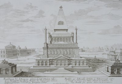 Mausoléu de Halicarnasso, Bodrum, Turquia, de &39;Design de uma arquitetura histórica&39;, 1721 de Johann Bernhard Fischer von Erlach
