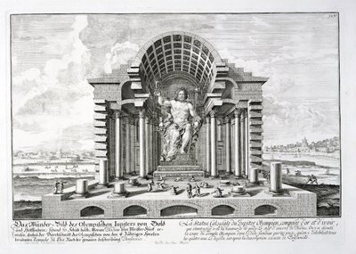 A estátua de Zeus olímpico por Fídias, placa 5 de &39;Design de uma arquitetura histórica&39;, gravada por Johann Adam Delsenbach (1687-1765) 1721 de Johann Bernhard Fischer von Erlach