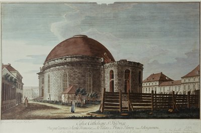 St. Hedwig, Catedral, Berlim (gravura colorida à mão) de Johann Carl Wilhelm Rosenberg