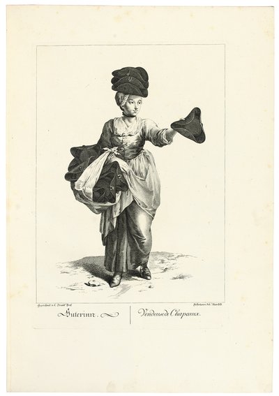 O vendedor de chapéus de Johann Christian (after) Brand