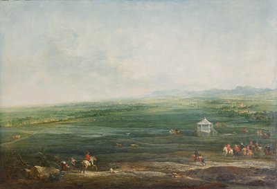 Laxenburg da Münkendorf Lusthaus em direcção ao sudoeste de Johann Christian Brand