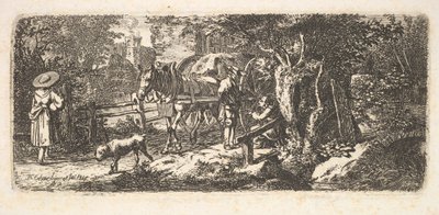 Esmola dada por um motorista de carro, 1814. de Johann Christian Erhard