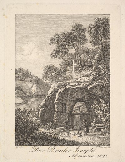 Irmão Joseph in the Alps, 1820. de Johann Christian Erhard