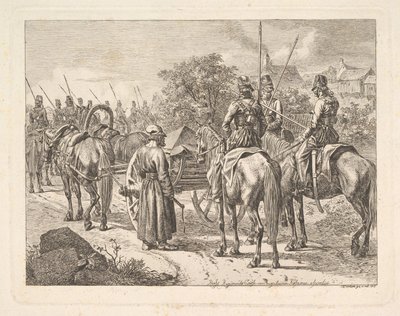 Cossacos Escoltando o Regimento Cassone, 1815. de Johann Christian Erhard