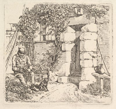 O Velho e seu cão Pomeranian, 1817. de Johann Christian Erhard