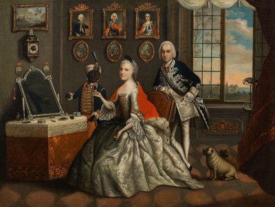 Johann Christian Fiedler - George William de Hesse-Darmstadt e a sua irmã Caroline Louise de Johann Christian Fiedler