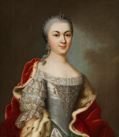 Retrato da princesa Maria Louise Albertine de Hesse-Darmstadt, ca 1760. de Johann Christian Fiedler