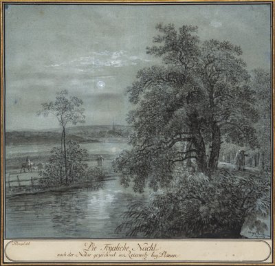 A noite de fogo tirada da natureza em ReiseWitz bei Plauen. de Johann Christian Klengel