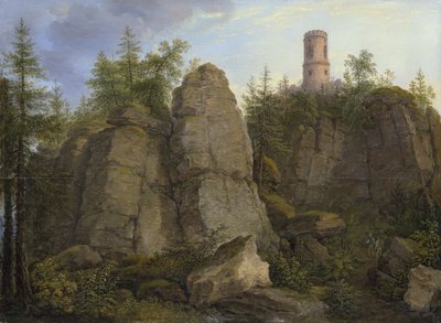 Klingstein, rocha de pórfiro perto de Aussig de Johann Christian Klengel