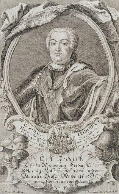 Retrato do Duque Charles Frederick de Holstein-Gottorp 1700-1739, meados do século XVIII. de Johann Christian Leopold