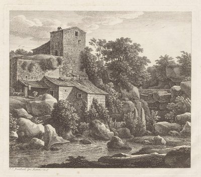 Casa junto a um ribeiro de montanha de Johann Christian Reinhart