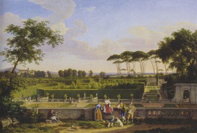 Alemão: No parque da Villa Doria Pamphilj de Johann Christian Reinhart