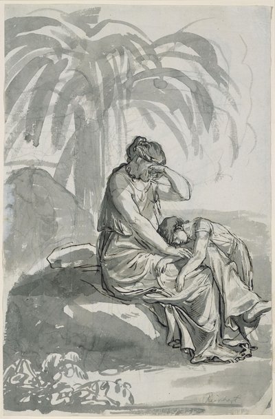 Hagar e Ismael no deserto de Johann Christian Reinhart