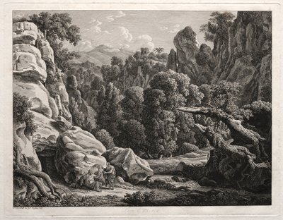 Paisagem Heroica: Paisagem com a Tentação de Cristo, 1799. de Johann Christian Reinhart