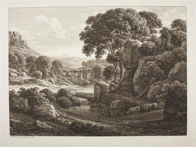 Paisagem italiana com ruínas de Johann Christian Reinhart