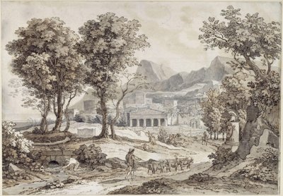 Paisagem clássica com o monumento a Leônidas de Johann Christian Reinhart