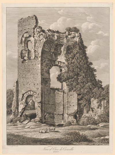 Paisagem - Perto do circo de Caracalla de Johann Christian Reinhart
