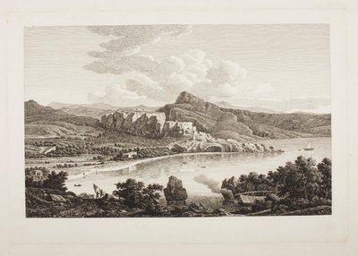 Vista das ruínas de Karthaea na ilha de Ceos de Johann Christian Reinhart