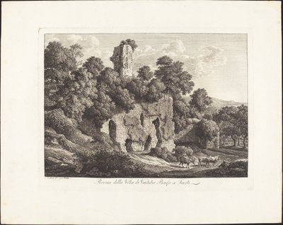 Ruínas da vila de Ventidio Basso em Tivoli de Johann Christian Reinhart