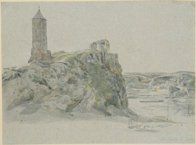 Ruínas do castelo de Giebichenstein perto de Halle an der Saale de Johann Christian Reinhart