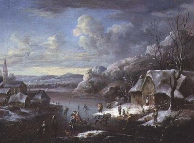 Cena de Inverno com Numerosos Números de Johann Christian Vollerdt or Vollaert