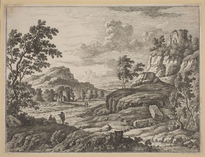 Paisagem com duas torres em ruínas. de Johann Christoph Dietzsch
