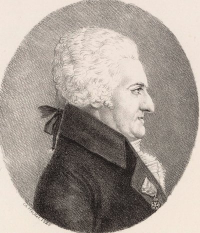 Retrato do compositor Pierre-Alexandre Monsigny 1729-1817, 1826. de Johann Christoph Heckel