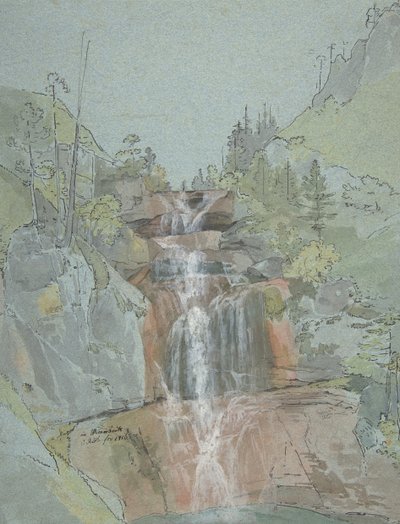 Paisagem com uma cachoeira, 1816. de Johann Christoph Rist