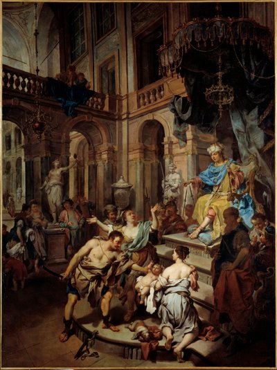 O Julgamento de Salomão Duas mulheres fingem ser a mãe da mesma criança. Pintura de Johan Konrad Seekatz (1719-1768) (ec.all.) Brest do século XVIII, Museu de Belas Artes de Johann Conrad Seekatz