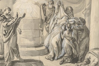 Uma Antiga Cena Sacrificial, verso: Sketch of a Group of People, 1779 . de Johann Eleazar Schenau