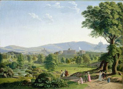 Castelo de Wilhelmshoehe com a Floresta Habichtswald de Johann Erdmann Hummel