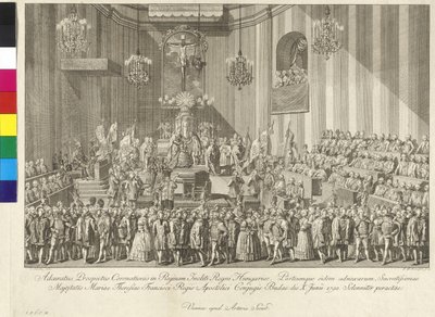 Coroação da imperatriz Maria Teresa a Rainha da Hungria em 10 de junho de 1792 em Budapeste de Johann Ernst Mansfeld