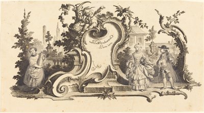 Cartuchos modernos adornados com [Diferentes Figuras] (Placa VI-1 do conjunto) de Johann Esaias Nilson