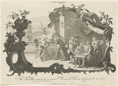 Das Brettspiel (Senhoras e Senhores Jogando Jogos de Tabuleiro) de Johann Esaias Nilson
