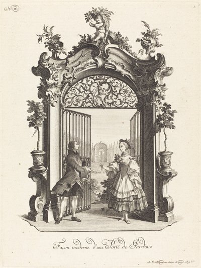 Maneira moderna de uma porta de jardim (uma porta de jardim no estilo moderno) de Johann Esaias Nilson