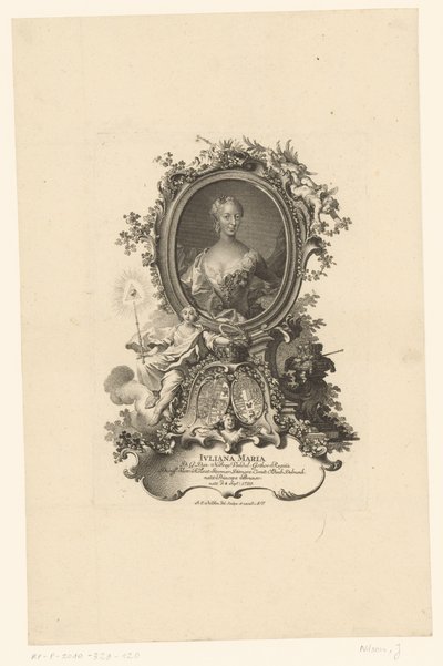 Retrato Juliana Maria van Sleeswijk Hollsteyn de Johann Esaias Nilson