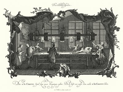 O Jogo de Bilhar (gravura) de Johann Esaias Nilson