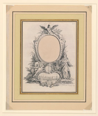 Design para a moldura do retrato de Frederico V, Rei da Dinamarca de Johann Esais Nilson