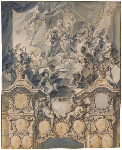 As artes e os poderes prestam homenagem ao imperador Carlos VI de Johann Evangelist Holzer